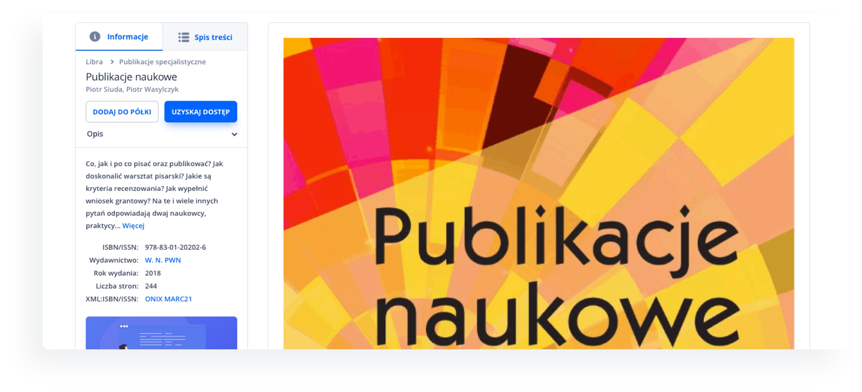Dodawanie do półki